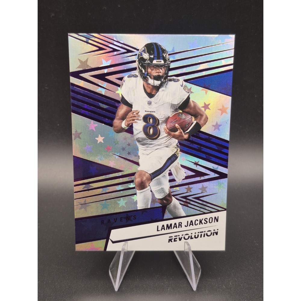 2025 Panini Revolution Lamar Jackson 175 Purple Astro Stars /199 Ravens NFL